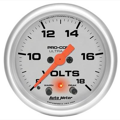 voltmeter, 52mm, 8-18 V, elektrisk