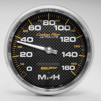 speedometer 127mm 0-160mph Karbon Fiber elektronisk