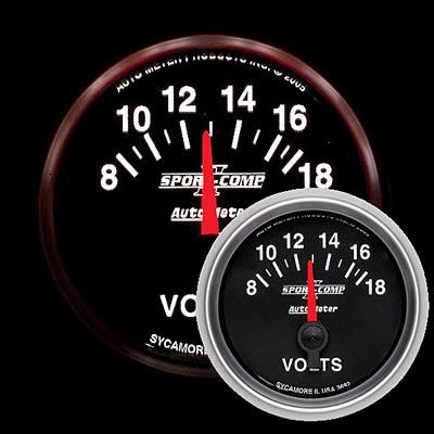 voltmeter, 52mm, 8-18 V, elektrisk