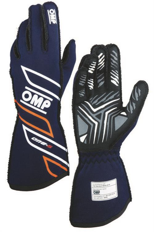 ONE-S GLOVES my2025 FIA 8856-2018 NAVY BLUE / FLUO ORANGE SZ. L