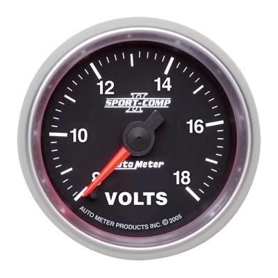 voltmeter, 52mm, 8-18 V, elektrisk