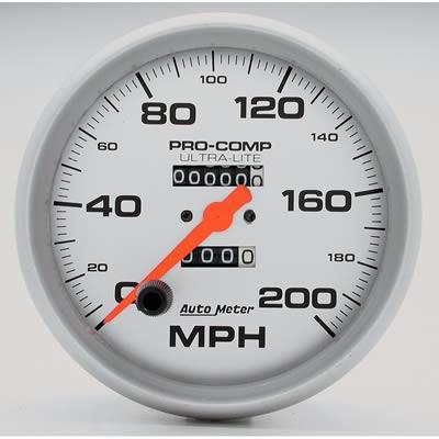 speedometer 127mm 0-200mph ultra-lite mekanisk