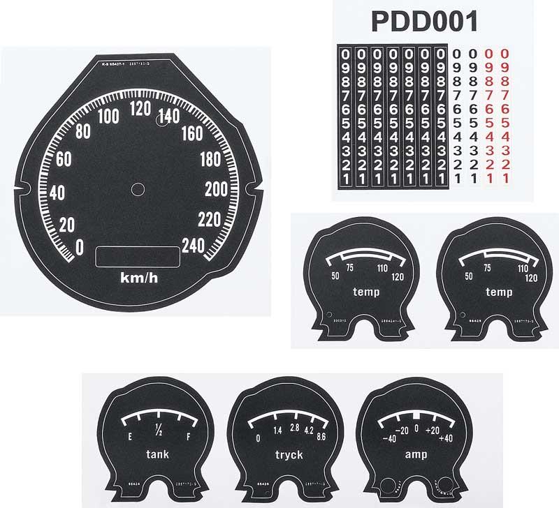 klistremerke speedometer 0-240km (Rally)