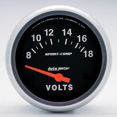 voltmeter, 67mm, 8-18 V, elektrisk