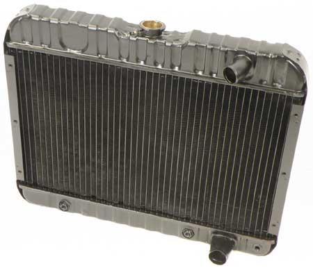 1963-65 CHEVY II/NOVA 8 CYL RADIATOR AT 3 ROW INLET ON PASSENGER SIDE (15-1/2" X 25-1/2" X 2" CORE)