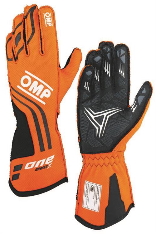 ONE EVO X GLOVES FIA 8856-2018 ORANGE / BLACK SZ. L