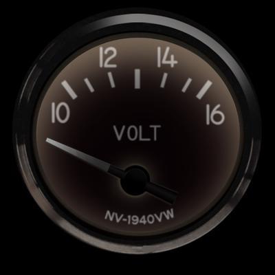 voltmeter, 52mm, 10-16 V, elektrisk