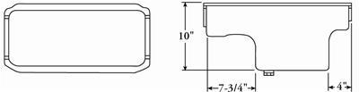Oljesump, 8 qt, 10" dybde