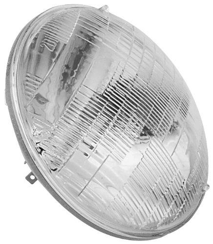 frontlykt / frontlys sealed beam 7", 6 volt, kupat glas