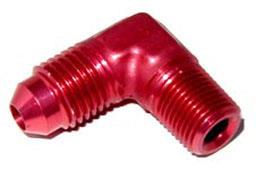 nippel AN4 x 1/8"NPT, 90 grader, rød nippel AN4 x 1/8"NPT, 90 grader, rød