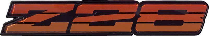 1985-86 CAMARO Z28 ROCKER PANEL EMBLEM - RØD