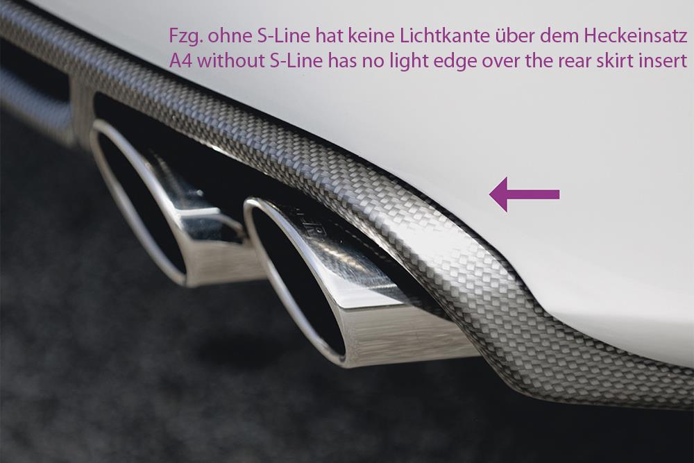 spoiler bak nedre for dobbel eksos, karbonfiberlook