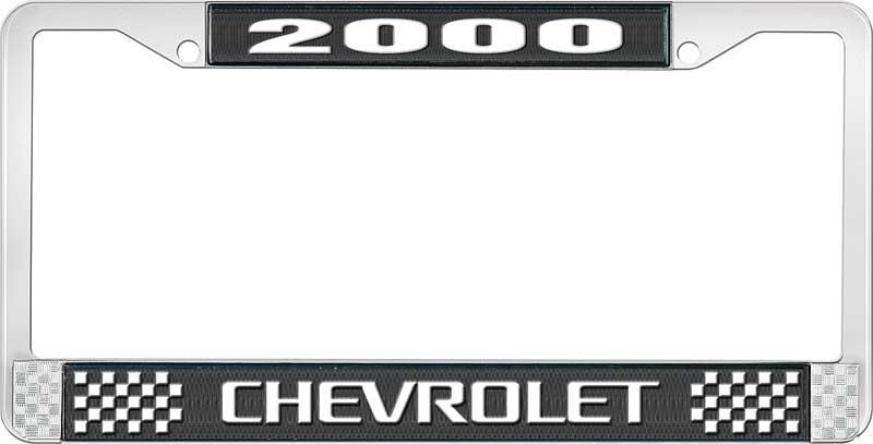 2000 CHEVROLET SVART OG KROM nummerskilt RAMME MED HVIT LETTE