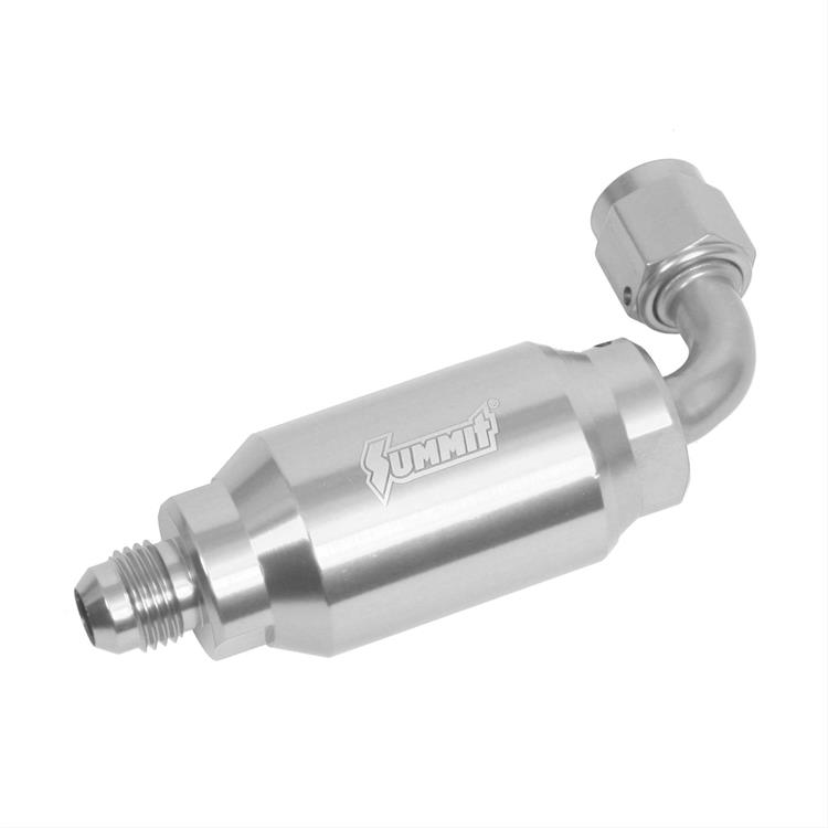 drivstoffsfilter AN6, 40 micron, med vinkel, sølv drivstoffsfilter AN6, 40 micron, med vinkel, sølv