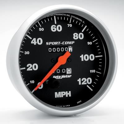 speedometer 127mm 0-120mph sport-comp mekanisk