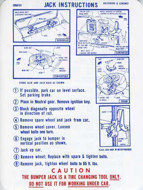 klistremerke "Jacking Bruksanvisning"