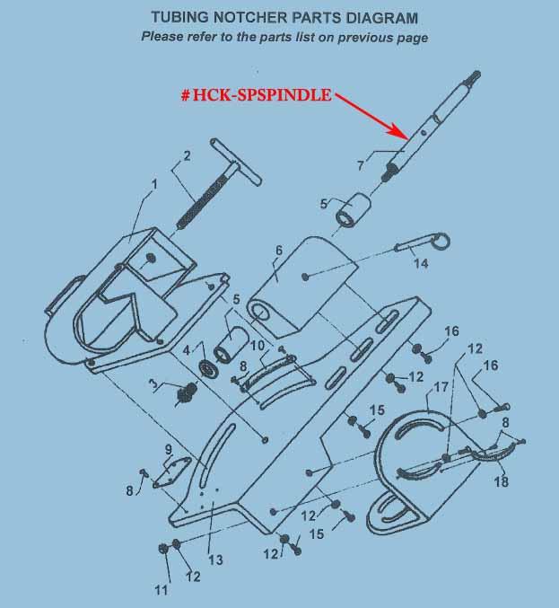 Spindel til pipenotcher HCK-SPPIPE Spindel til pipenotcher HCK-SPPIPE
