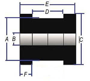 støtdemperforing rett 3/4" innerdia, rød