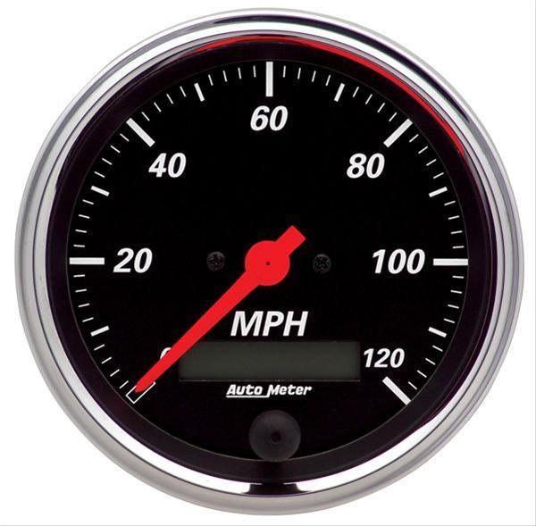 speedometer 86mm 0-120mph Designer Svart elektronisk