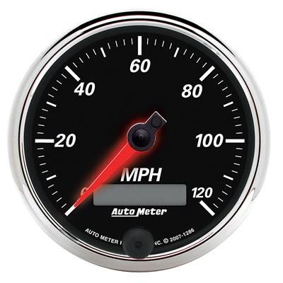 speedometer 86mm 0-120mph Designer Svart 2 elektronisk