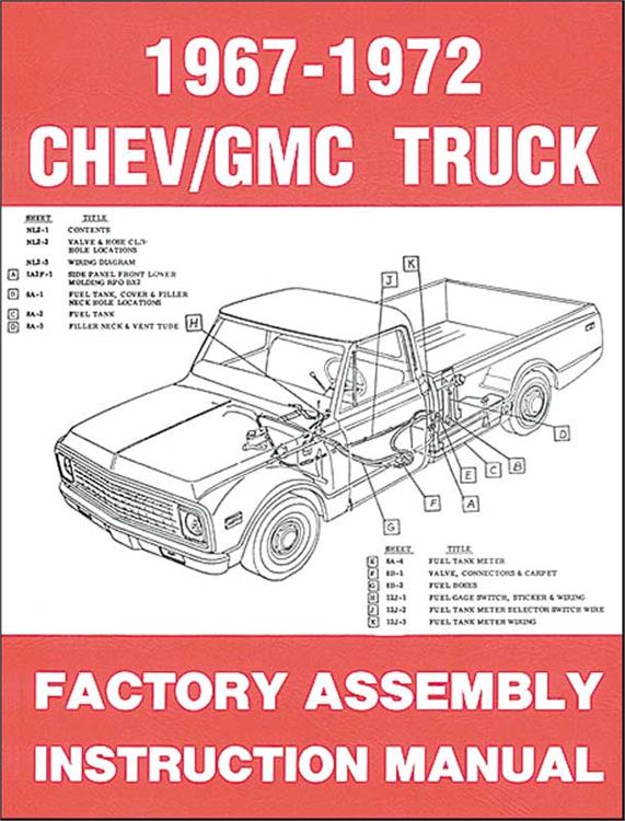 verkstadshandbok Factory Assembly, Chevrolet / GMC Truck 1967-1972