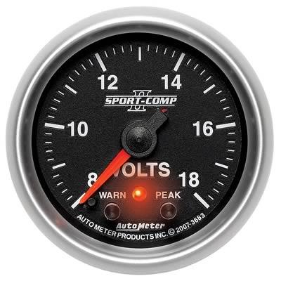 voltmeter, 52mm, 8-18 V, elektrisk