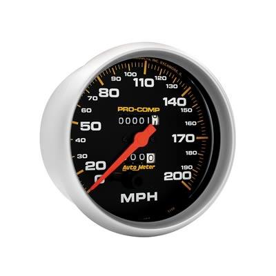 speedometer 127mm 0-200mph pro-comp mekanisk