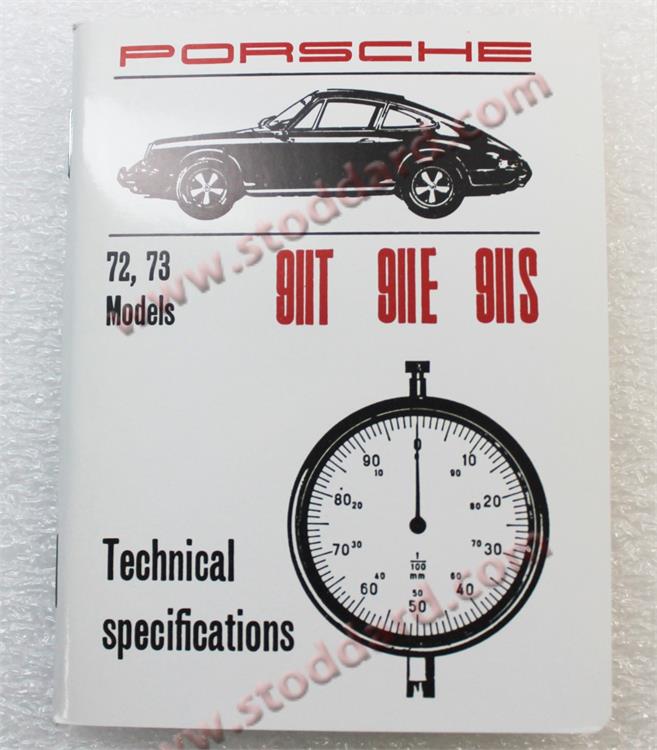 Spesifikasjon Bok til 1972-1973 911, publisert av Porsche