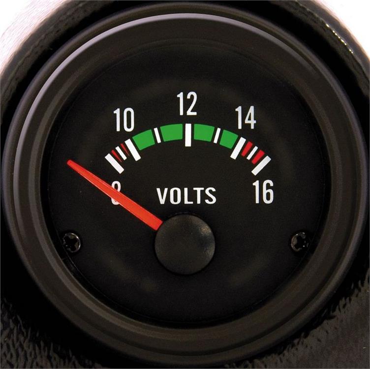 voltmeter 8-16 Volt 52mm svart