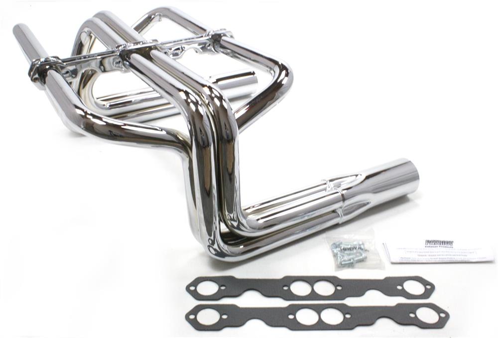 vifte tube, 1 5/8" tube, 3,5" kollektor, full lengde, krom vifte tube, 1 5/8" tube, 3,5" kollektor, full lengde, krom