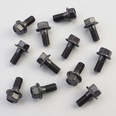 bult kronhjul, M12x1,5 vänstergäng Ring Gear Bolt, Hex Head, 12mm x 1.50 Thread Size, Steel, Natural, Each