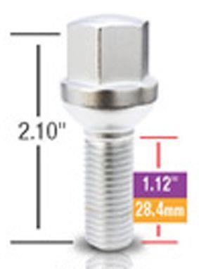 hjulbolter M12x1,5 Tråd lengde 28,4mm , 17mm skallen