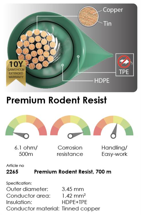 Avgrensningskabel Premium Rodent Resist, 700 m