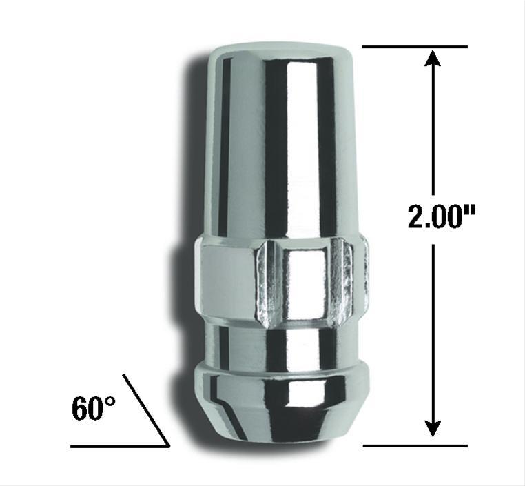 hjulmutter, M14 x 1.50, stengt end, 50,8 mm lenge, konisk 60°