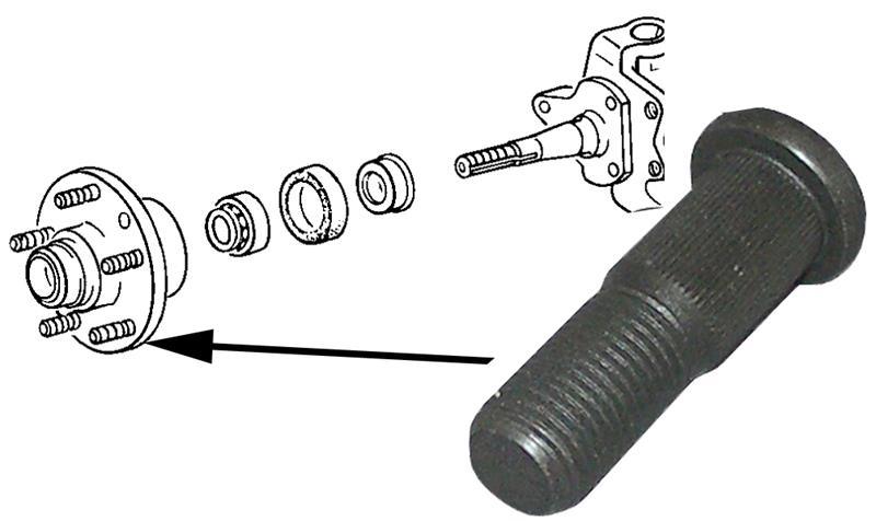 hjulbolt  penner, foran 35mm 15,55 M14x1,5