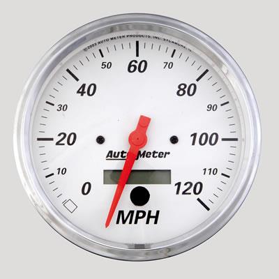 speedometer 127mm 0-120mph Arktis Hvit elektronisk