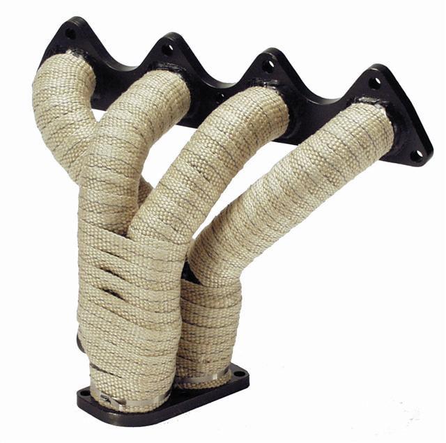 varmebånd avgassbandage 25mm x 15m beige