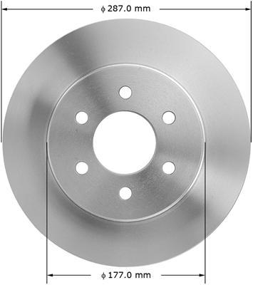 bremseskiven foran, 287mm