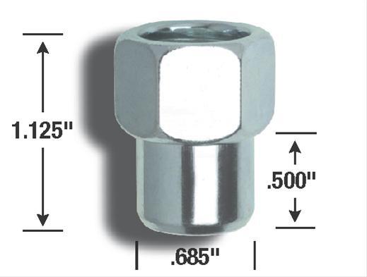 hjulmutter, M12 x 1.50, åpen end, 28,6 mm lenge, hylse