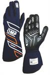 ONE-S GLOVES my2025 FIA 8856-2018 NAVY BLUE / FLUO ORANGE SZ. S