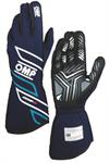 ONE-S GLOVES my2025 FIA 8856-2018 NAVY BLUE / CYAN SZ. L