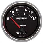 voltmeter, 67mm, 8-18 V, elektrisk