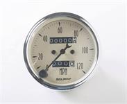 speedometer 80mm 0-120mph Antikk Beige mekanisk