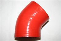 silikonslange 45 grader 76mm rød, 4-lagrene