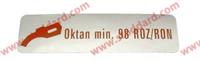 Dekal "Super Fuel" Decal "Oktan min. 98 ROZ/RON