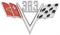 custom 383 V flag emblem