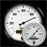 speedometer 86mm 0-120mph Gammel Tyme Hvit 2 elektronisk