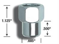 hjulmutter, M12 x 1.50, åpen end, 28,6 mm lenge, hylse